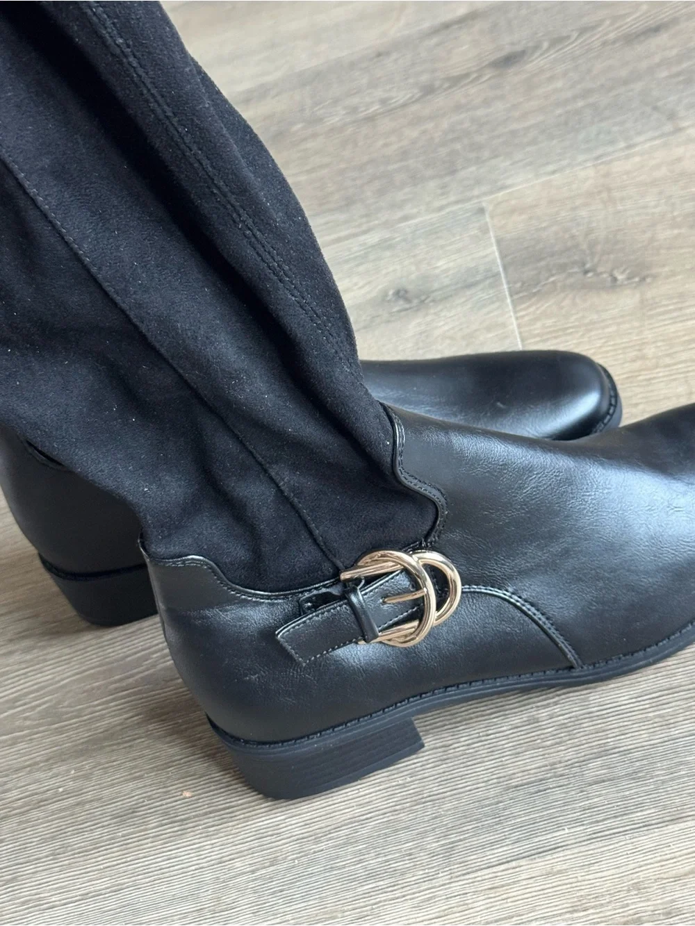 Shoe Dazzle Black Over-the-Knee Suede-Look Boots NWOT size 8